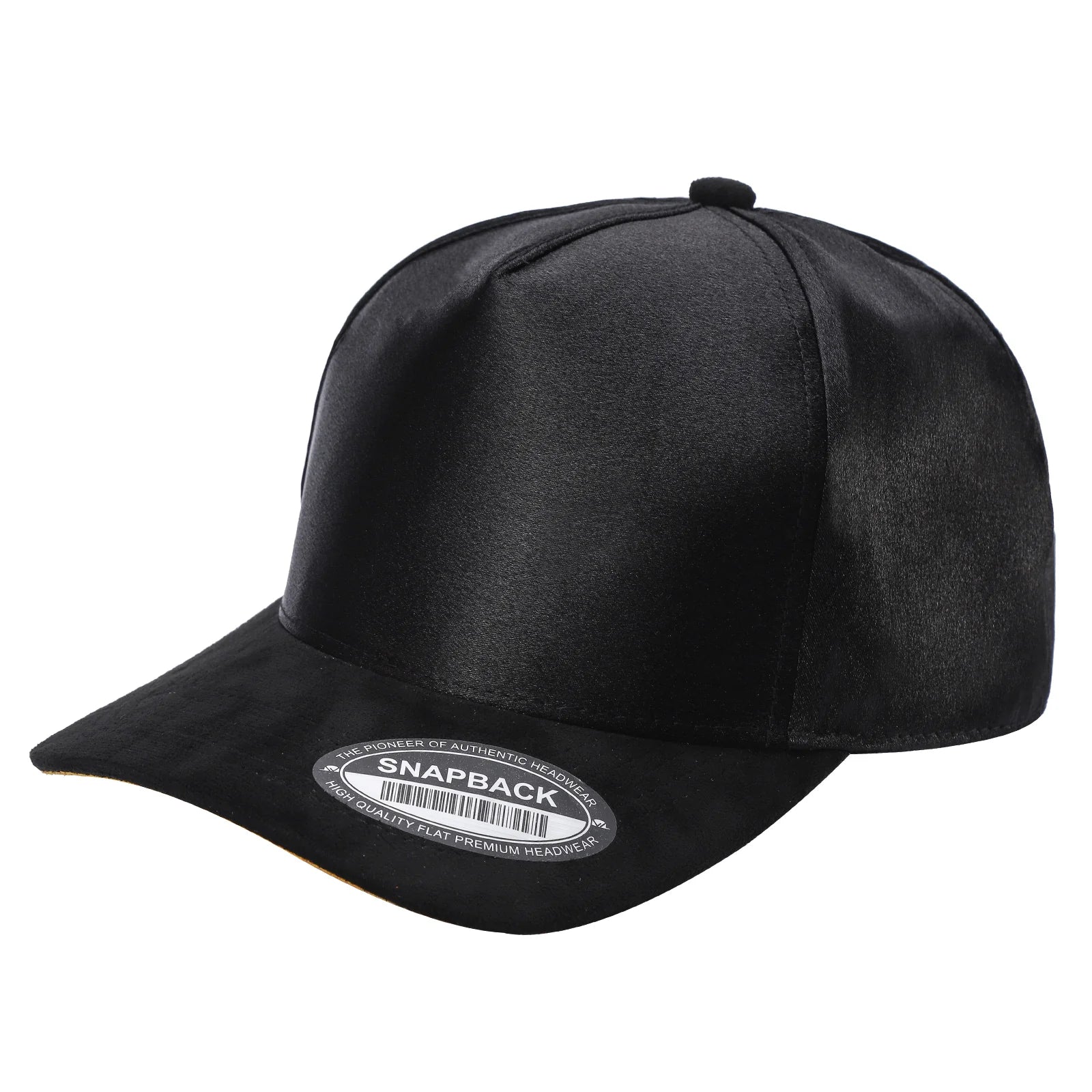 SNAPBACK SATINADA FULL NEGRO CON VICERA GRIS