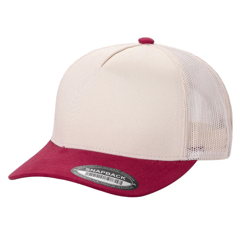 SNAPBACK MALLA BICOLOR VICERA GAMUZA BEIGE/ROJO