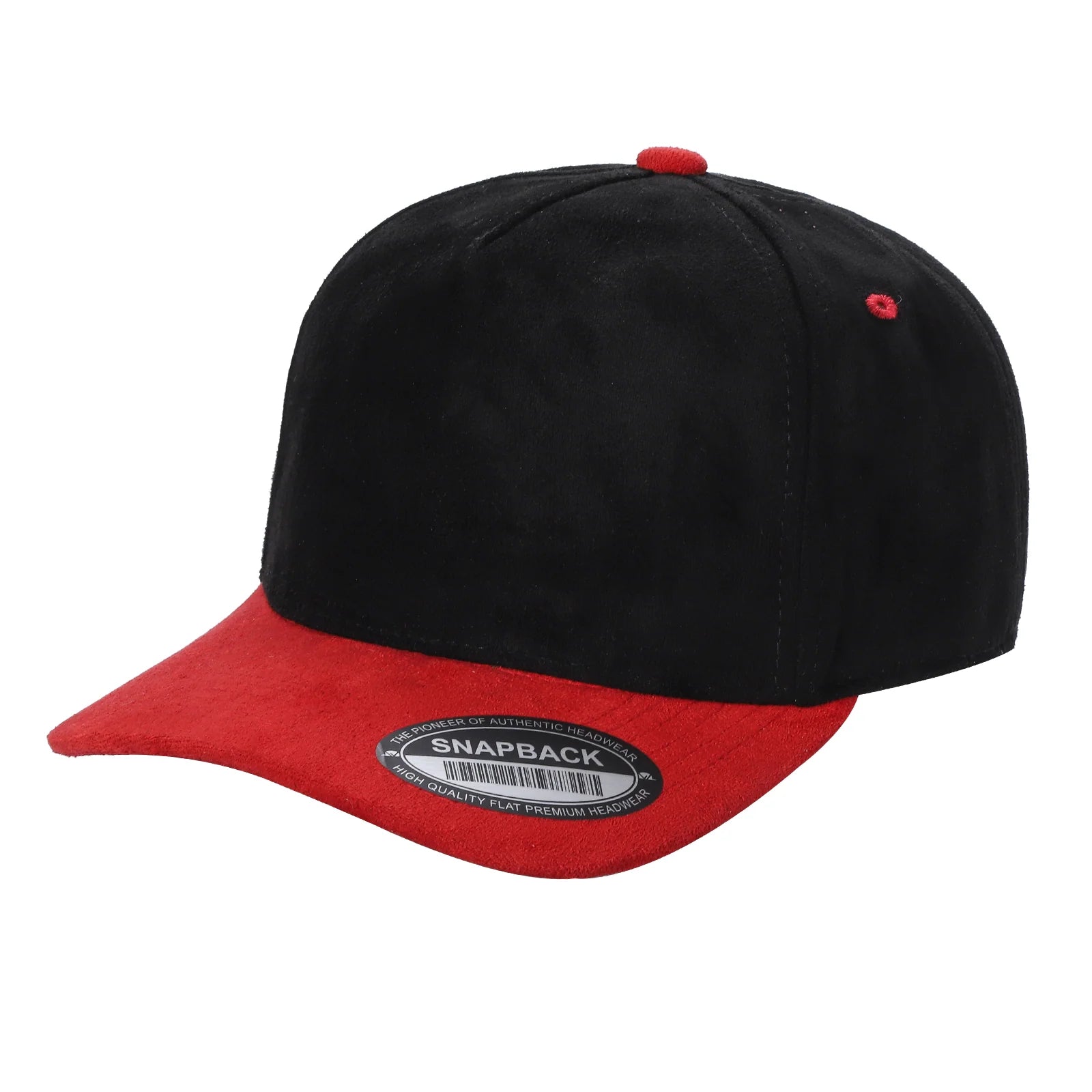 SNAPBACK GAMUZADA BICOLOR ROJO/NEGRO