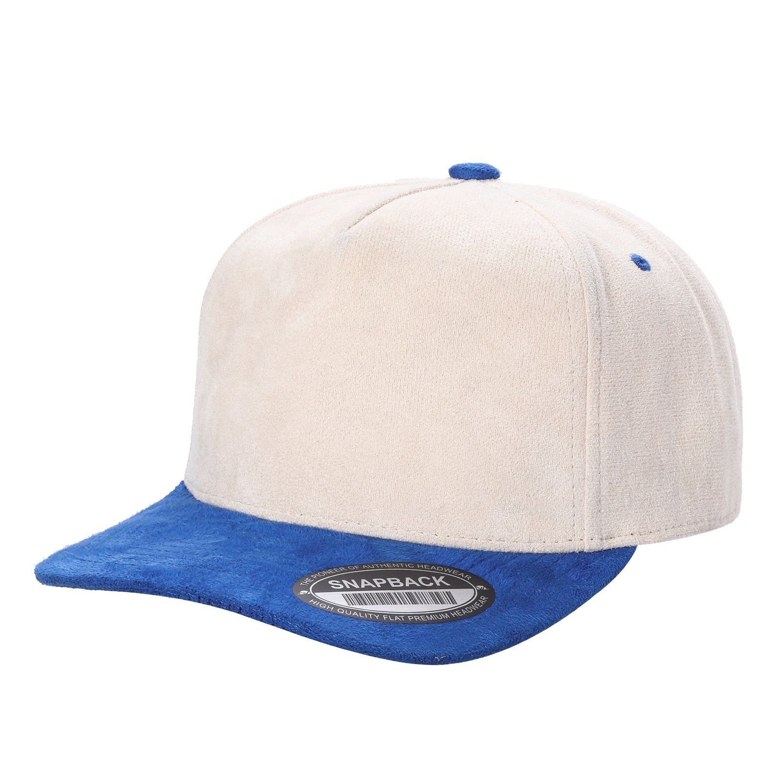 SNAPBACK BICOLOR GAMUZADA BEIGE/AZUL
