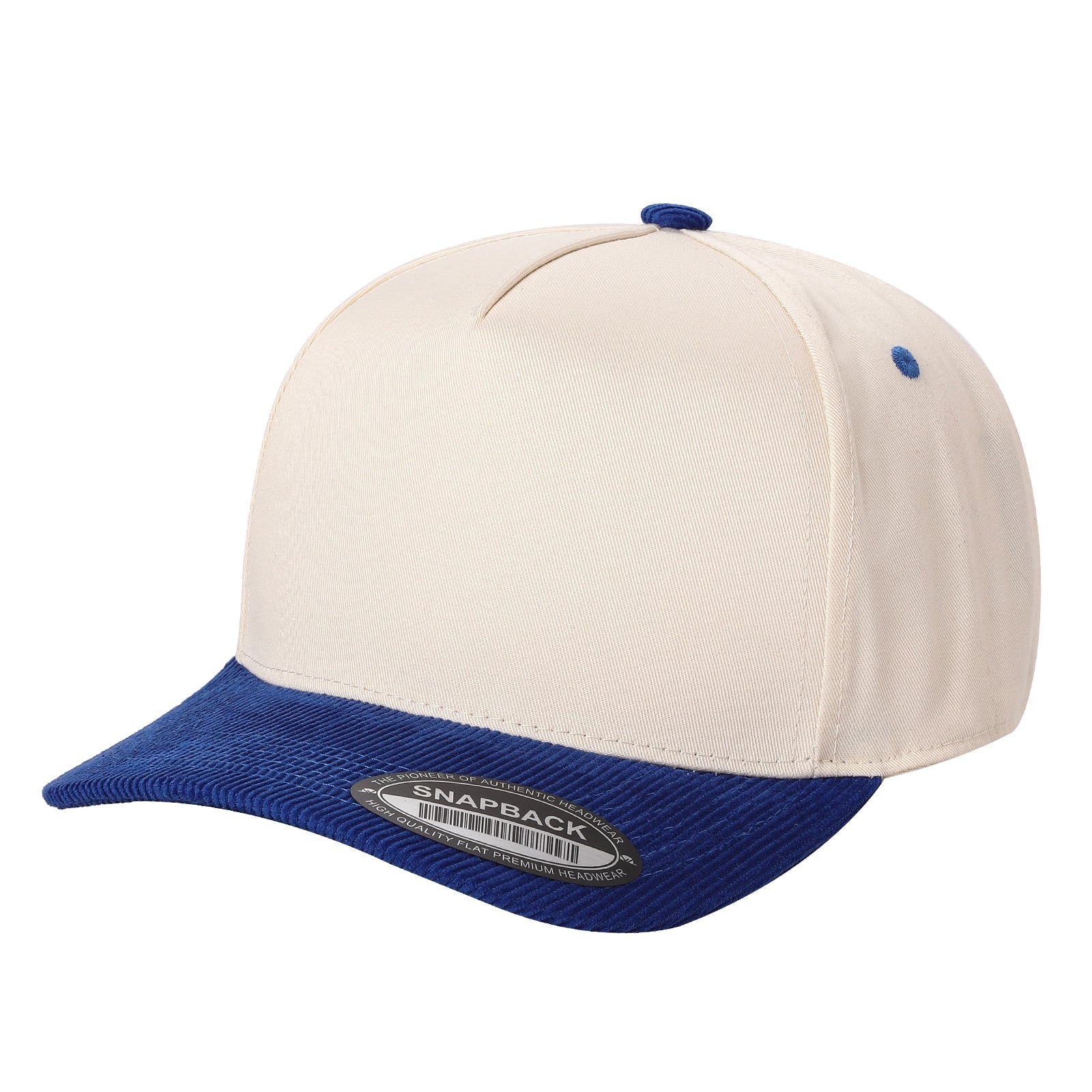 SNAPBACK CON VICERA DE CORDUROY BEIGE/AZUL