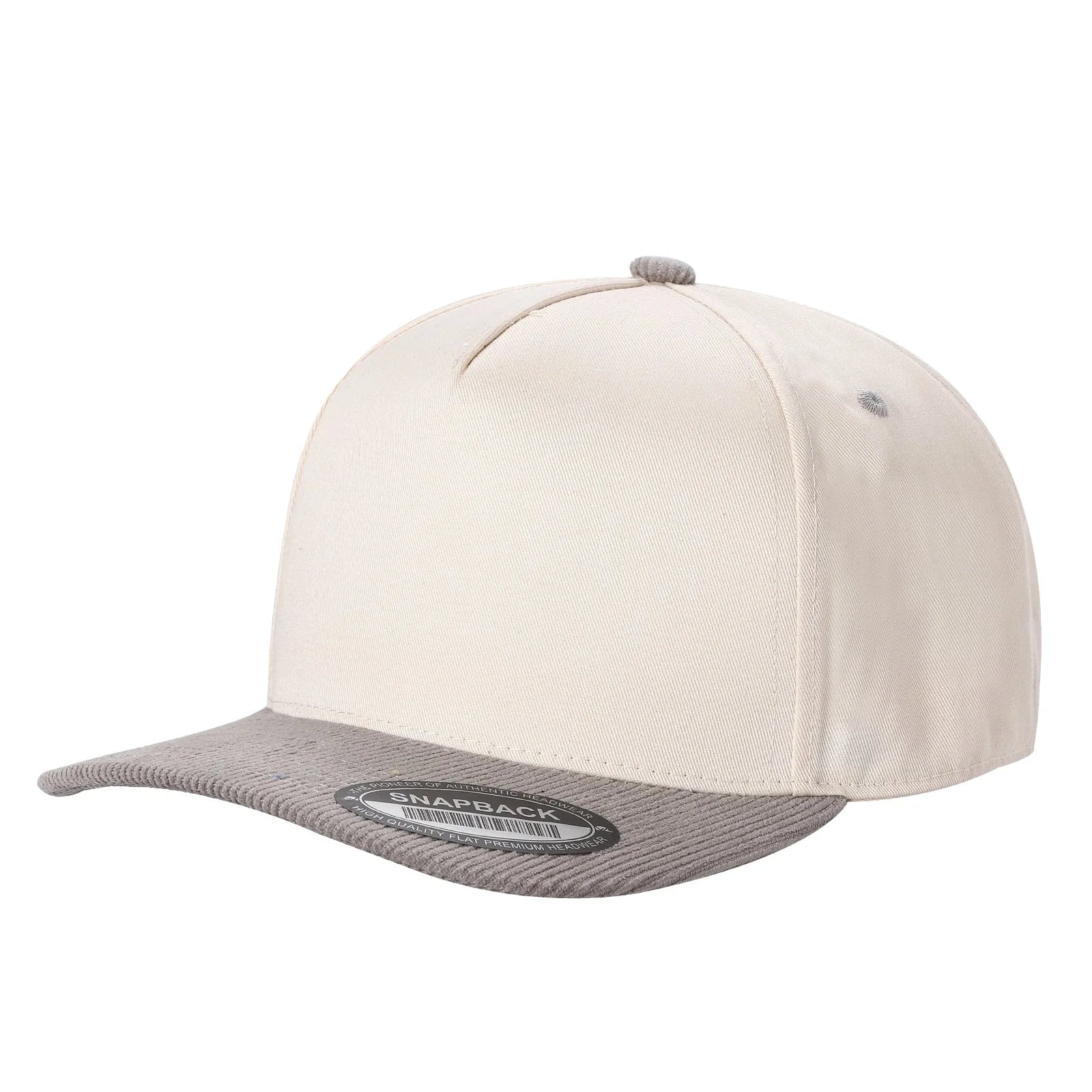 SNAPBACK CON VICERA DE CORDUROY BEIGE/GRIS